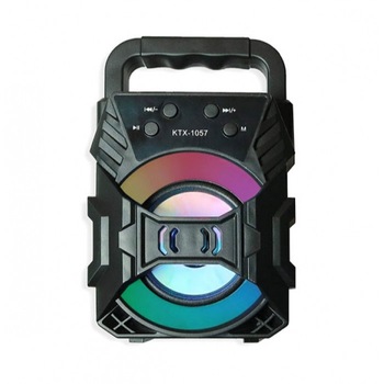 Boxa Bluetooth eOptima® 1057, Putere 5 W, Radio Incorporat, MP3 Player, USB, Card microSD, Jocuri Lumini Led, Neagra Boxa Bluetooth eOptima® 1057, Putere 5 W, Radio Incorporat, MP3 Player, USB, Card microSD, Jocuri Lumini Led, Neagra