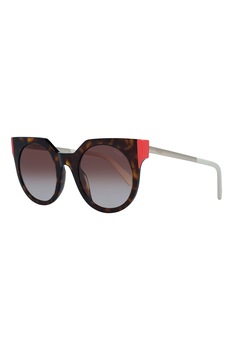 Emilio Pucci, Ochelari de soare rotunzi cu imprimeu grafic, Maro inchis/Argintiu, 50-23-140 Standard Emilio Pucci, Ochelari de soare rotunzi cu imprimeu grafic, Maro inchis/Argintiu, 50-23-140 Standard