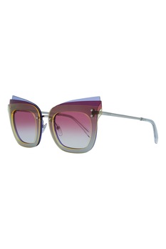 Emilio Pucci, Ochelari de soare cat-eye supradimensionati, mov, albastru pastel, argintiu, 66-15-140 Standard Emilio Pucci, Ochelari de soare cat-eye supradimensionati, mov, albastru pastel, argintiu, 66-15-140 Standard