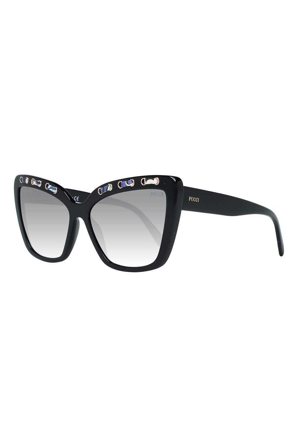 Emilio Pucci, Ochelari de soare cat-eye cu detalii cu snur, Negru, 59-16-140 Standard