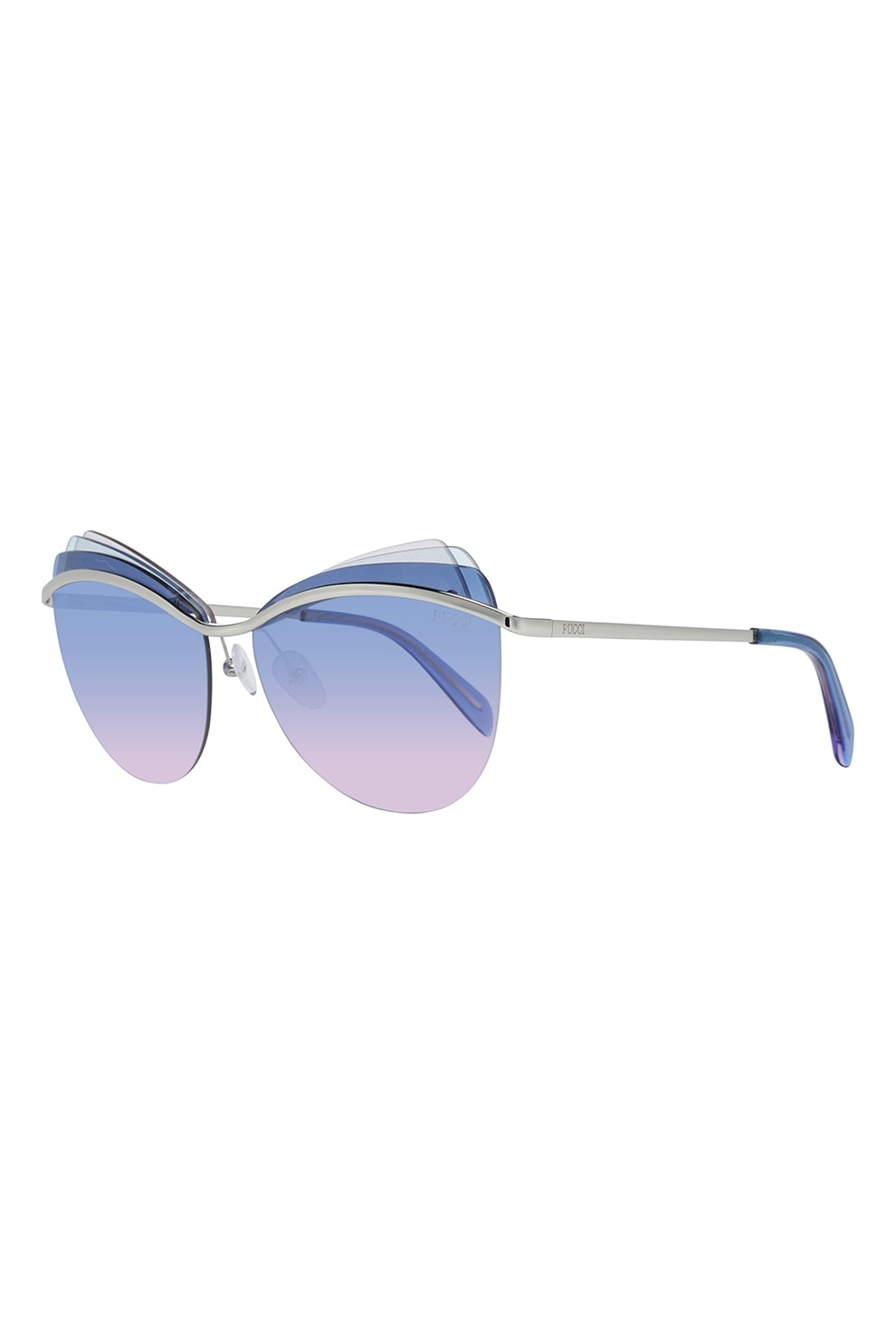 Emilio Pucci, Ochelari de soare cat-eye, Argintiu/Albastru pastel, 59-14-140 Standard