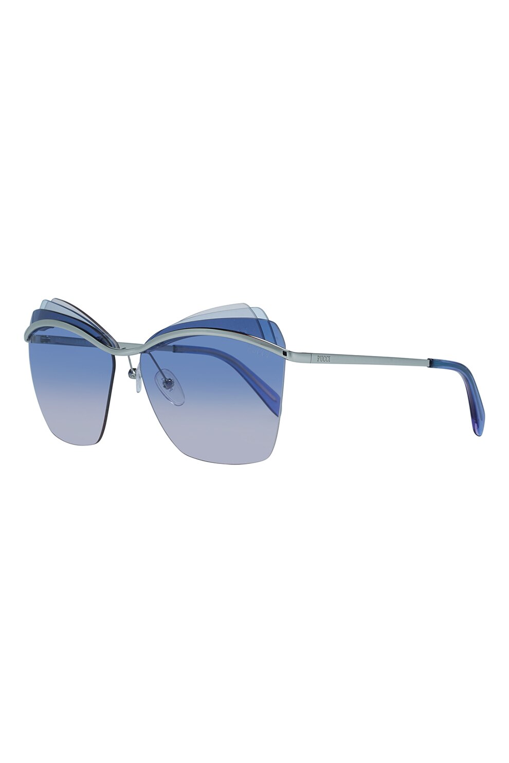 Emilio Pucci, Ochelari de soare cat-eye cu lentile in degrade, Argintiu/Albastru pastel, 61-13-140 Standard