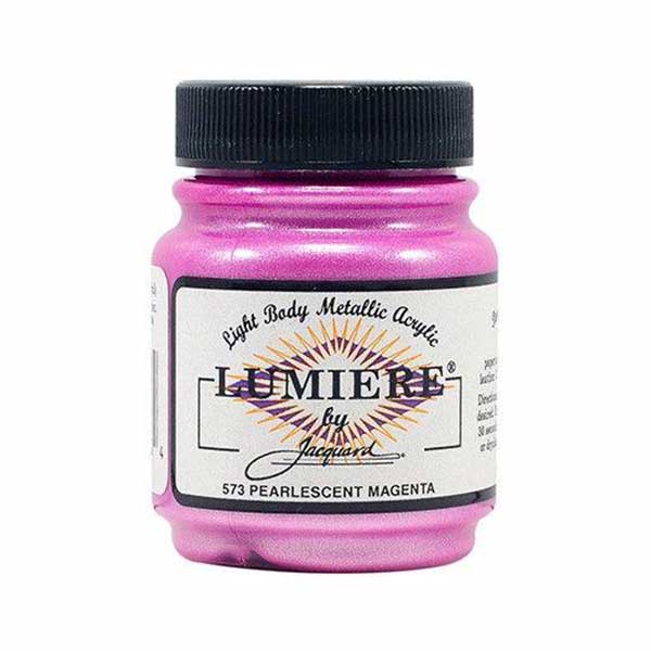 Vopsea pentru materiale textile Jacquard Lumiere, 67 ml, Pearlescent Magenta