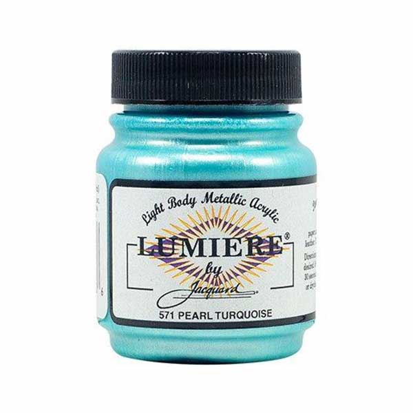 Vopsea pentru materiale textile Jacquard Lumiere, 67 ml, Pearlescent Turquoise