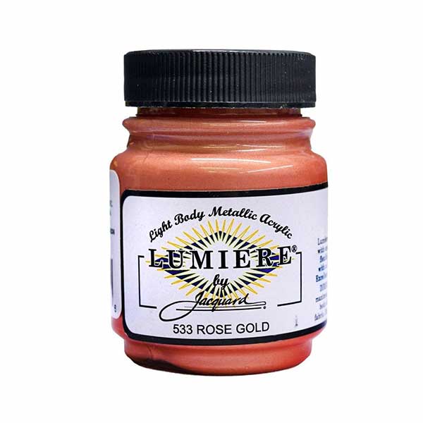 Vopsea pentru materiale textile Jacquard Lumiere, 67 ml, Rose Gold