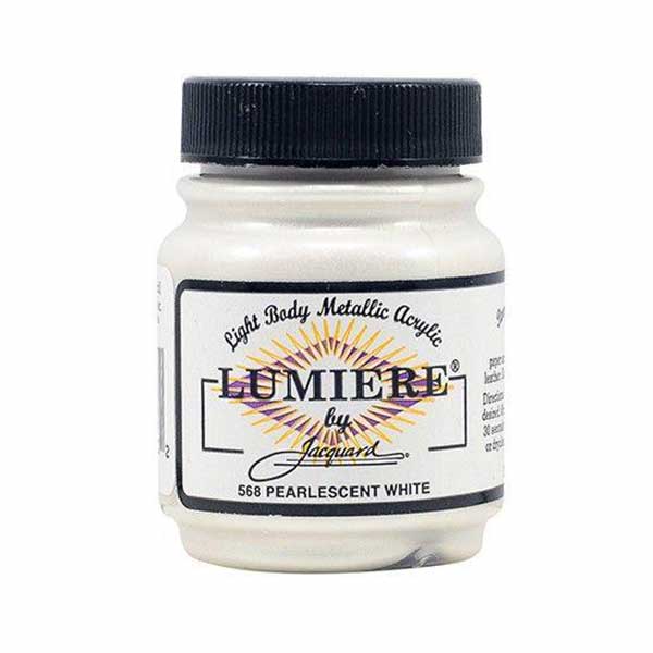 Vopsea pentru materiale textile Jacquard Lumiere, 67 ml, Pearlescent White