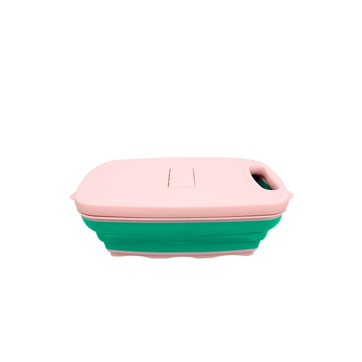 Tocator multifunctional Multi Tool Plate, accesorii incluse, design modern si practic, pliabil, usor de depozitat, roz/verde, 32 cm, Doty