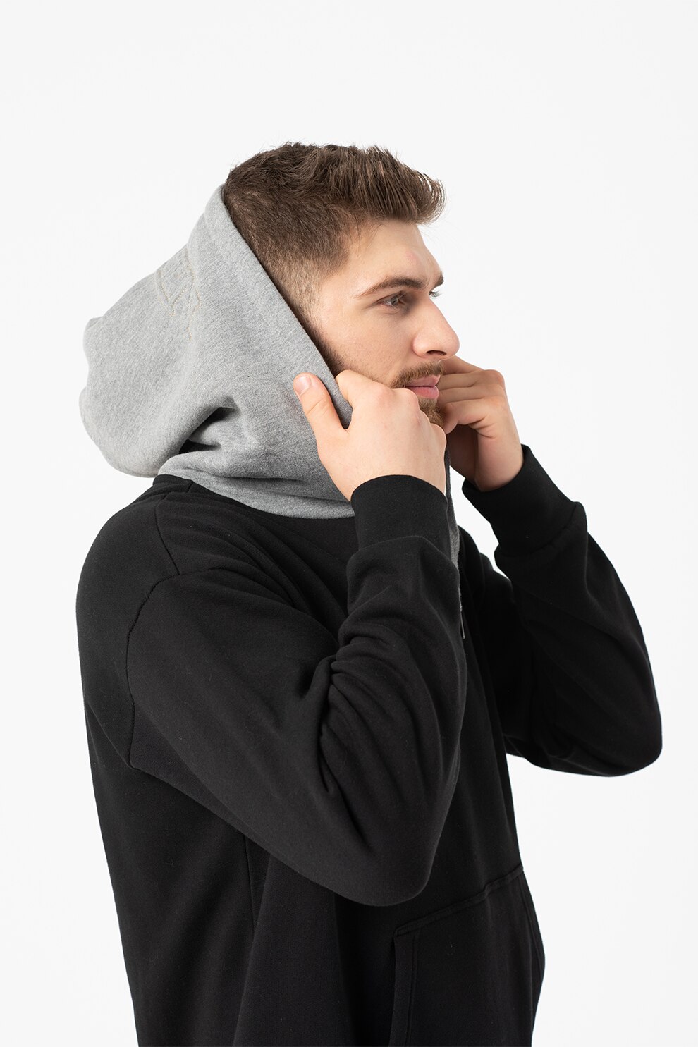 LA MARTINA, Hanorac supradimensiont de bumbac, Negru/Gri