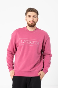 LA MARTINA, Bluza sport supradimensionata de bumbac, Roz prafuit LA MARTINA, Bluza sport supradimensionata de bumbac, Roz prafuit