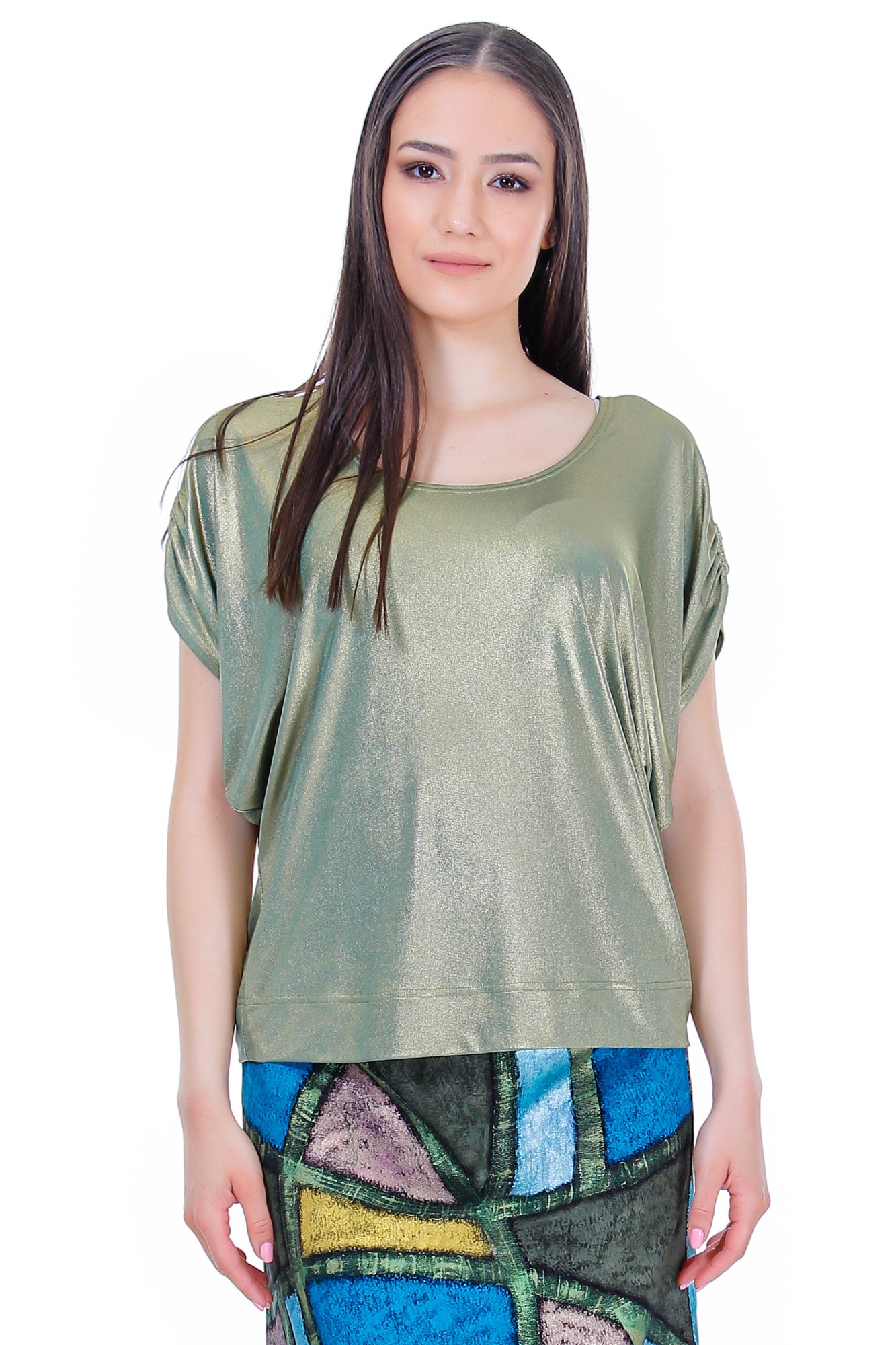 Bluza, Liza Panait, R7009, jerse, verde fistic