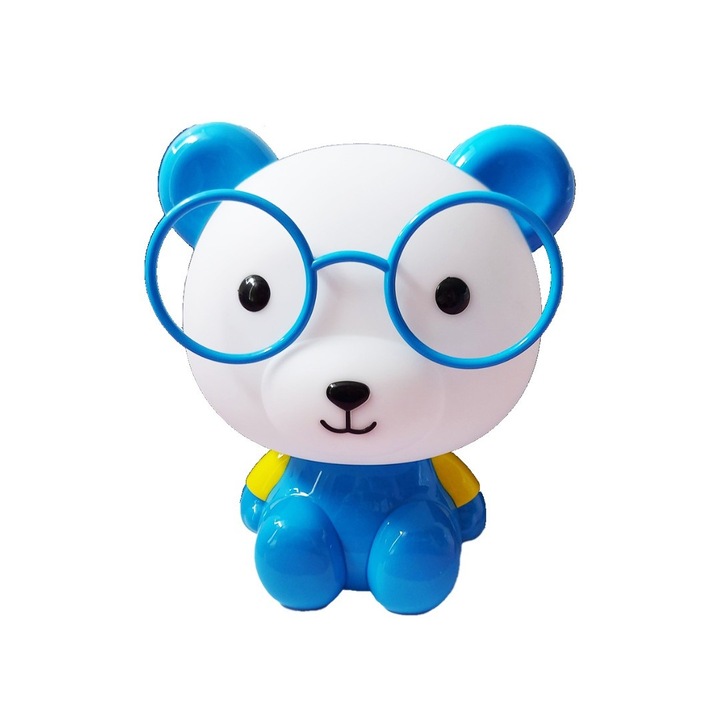 Veioza in forma de Ursulet, Albastru, 26 cm, soclu E14, 40W, 1539GX