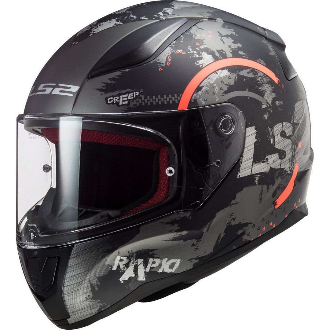 Casca moto, LS2 FF353 Circle Titan/Portocaliu, XXL (61-62cm)