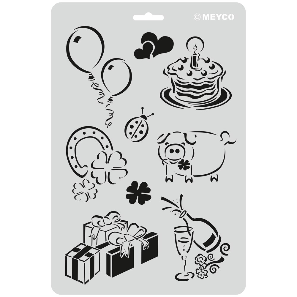 Sablon zi de nastere/felicitari, A4 (31x21cm), plastic, Meyco