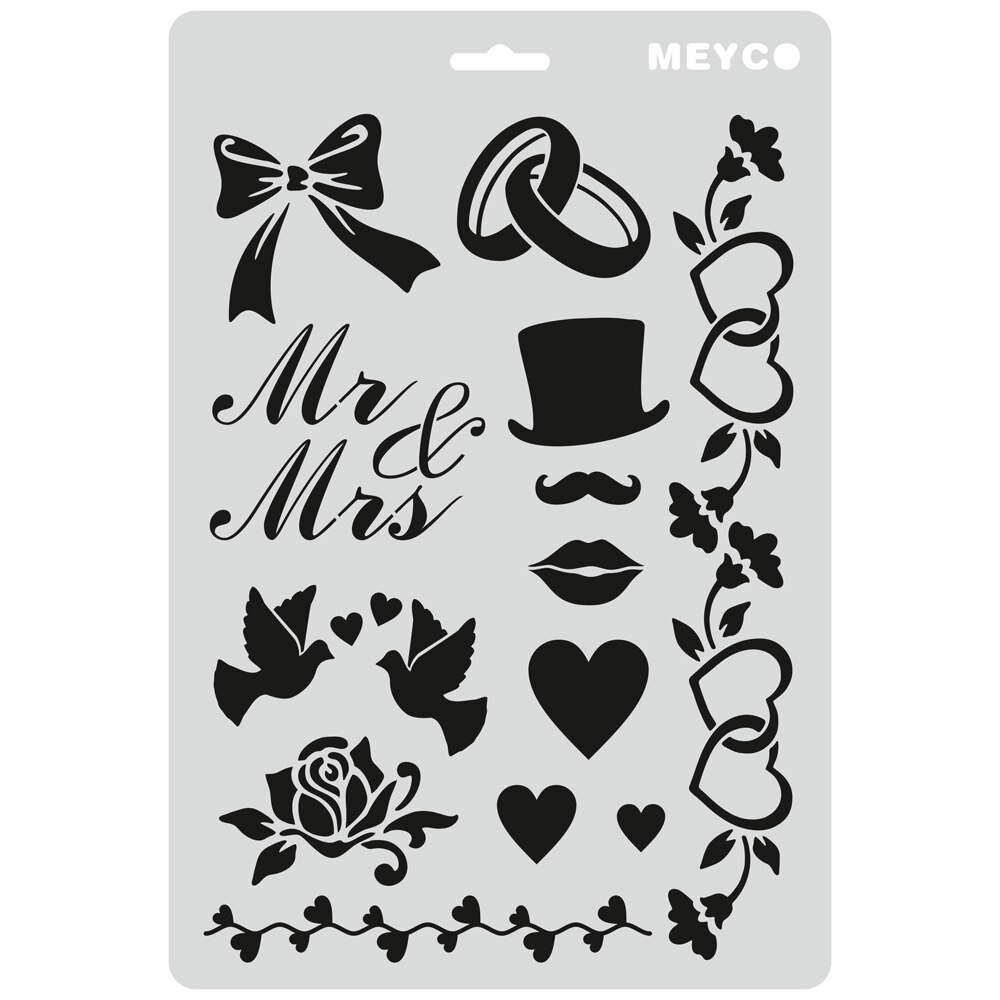 Sablon nunta Mr&Mrs, A4 (31x21cm), plastic, Meyco