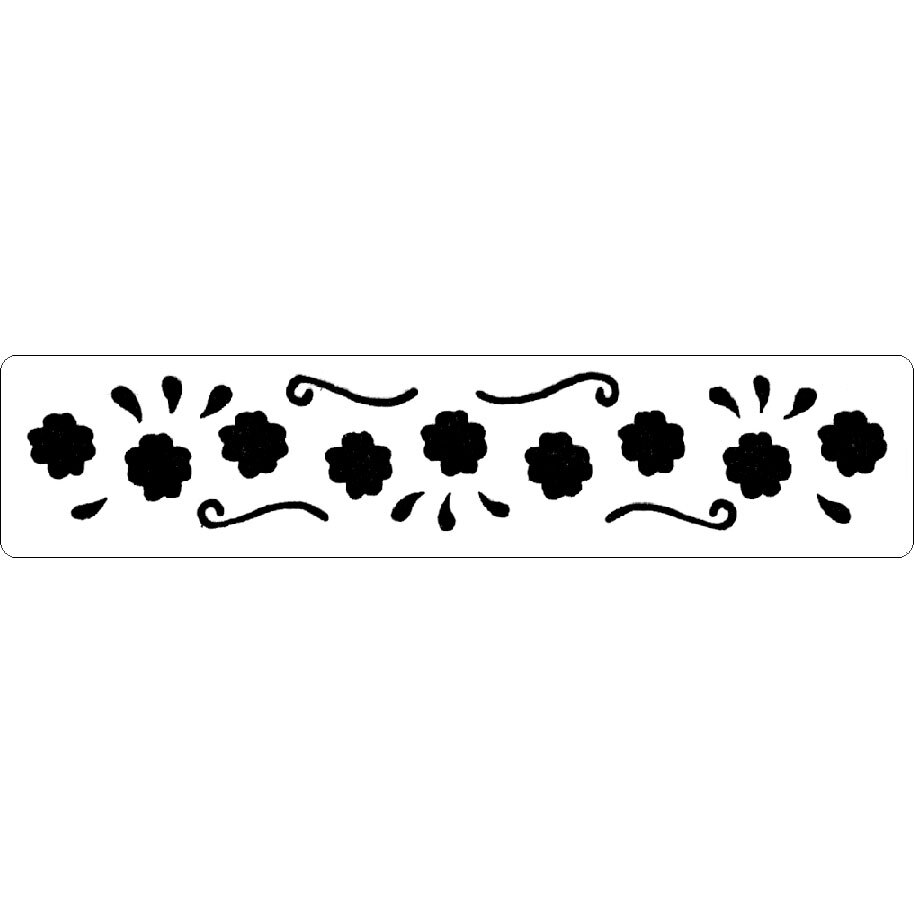 Sablon embossing (embosare/bombare), margine florala, 10.3x2.2cm, alama, Meyco