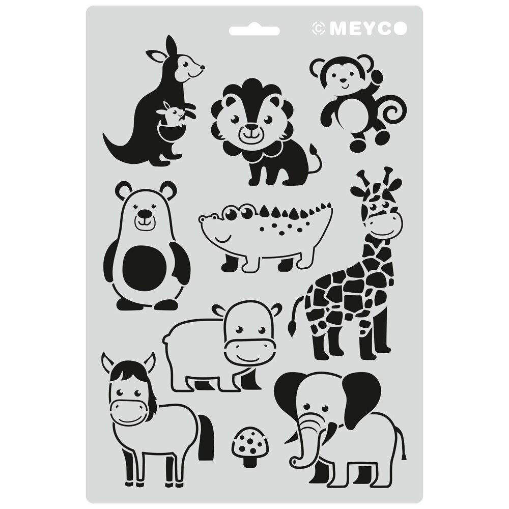 Sablon animale zoo, A4 (31x21cm), plastic, Meyco