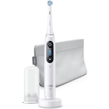 Periuta de dinti electrica Oral-B iO 8 Special Edition, tehnologie magnetica, microvibratii, 6 programe de curatare, afisaj color OLED, carcasa de calatorie, Alb Periuta de dinti electrica Oral-B iO 8 Special Edition, tehnologie magnetica, microvibratii, 6 programe de curatare, afisaj color OLED, carcasa de calatorie, Alb