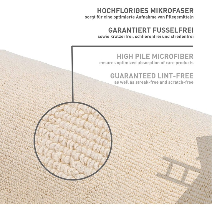 Laveta din microfibra pentru piele, Nigrin, curatare blanda, bej, 40x40 cm