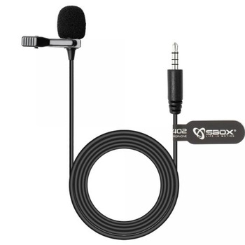 Microfon Sbox PM-402, Omnidirectional , cablu, jack 3.5 mm, Negru Microfon Sbox PM-402, Omnidirectional , cablu, jack 3.5 mm, Negru