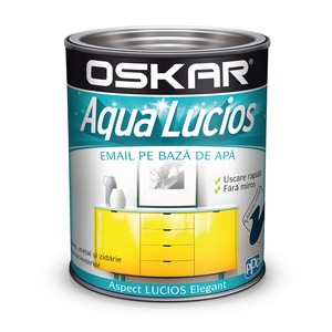 Vopsea email pe baza de apa Oskar Aqua Lucios, Albastru marin, 0.6 l