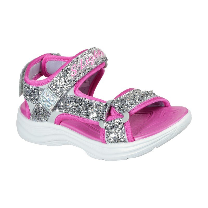 Sandale Glimmer Kicks, Skechers, Argintiu, 28.5 EU