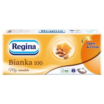 Pachet 100 de Servetele Batiste, Regina Bianka, 3 Straturi, Albe, Parfum Miere si Migdale Pachet 100 de Servetele Batiste, Regina Bianka, 3 Straturi, Albe, Parfum Miere si Migdale