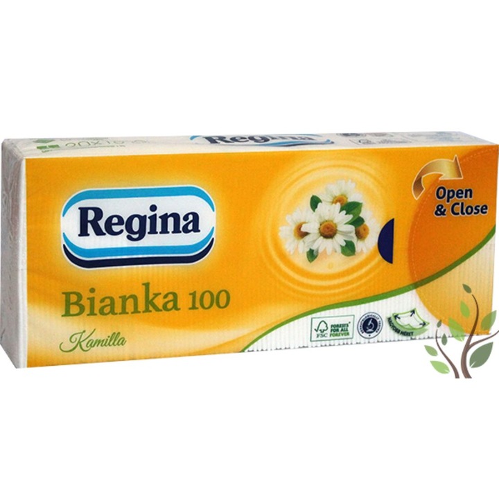 100 db-os zsebkendő csomag, Regina Bianka, 3 réteg, fehér, kamilla illat