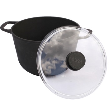 Oala fonta 6 L cu capac din sticla BIOL 0206C Oala fonta 6 L cu capac din sticla BIOL 0206C