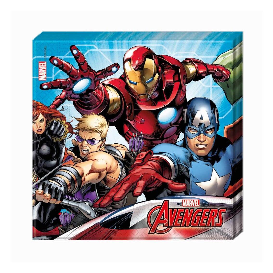 Set 20 Servetele Avengers, Multicolor, 33x33 cm