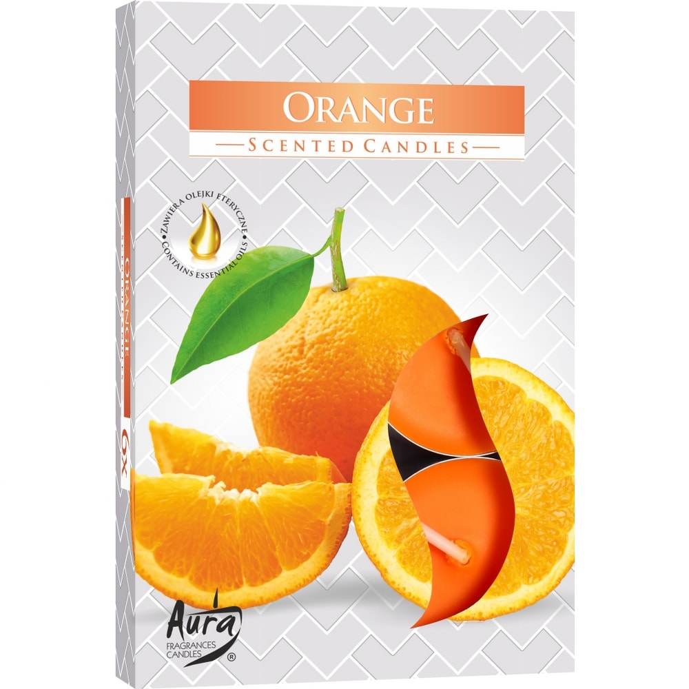 Set 6 Lumanari Parfumate Tip Pastila Aura Orange, Parfum de Portocala