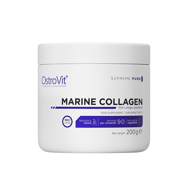 Supliment Alimentar, OstroVit, Marine Collagen Hydrolyzed Fish Collagen Powder Fara Gust, 0.200 Kg
