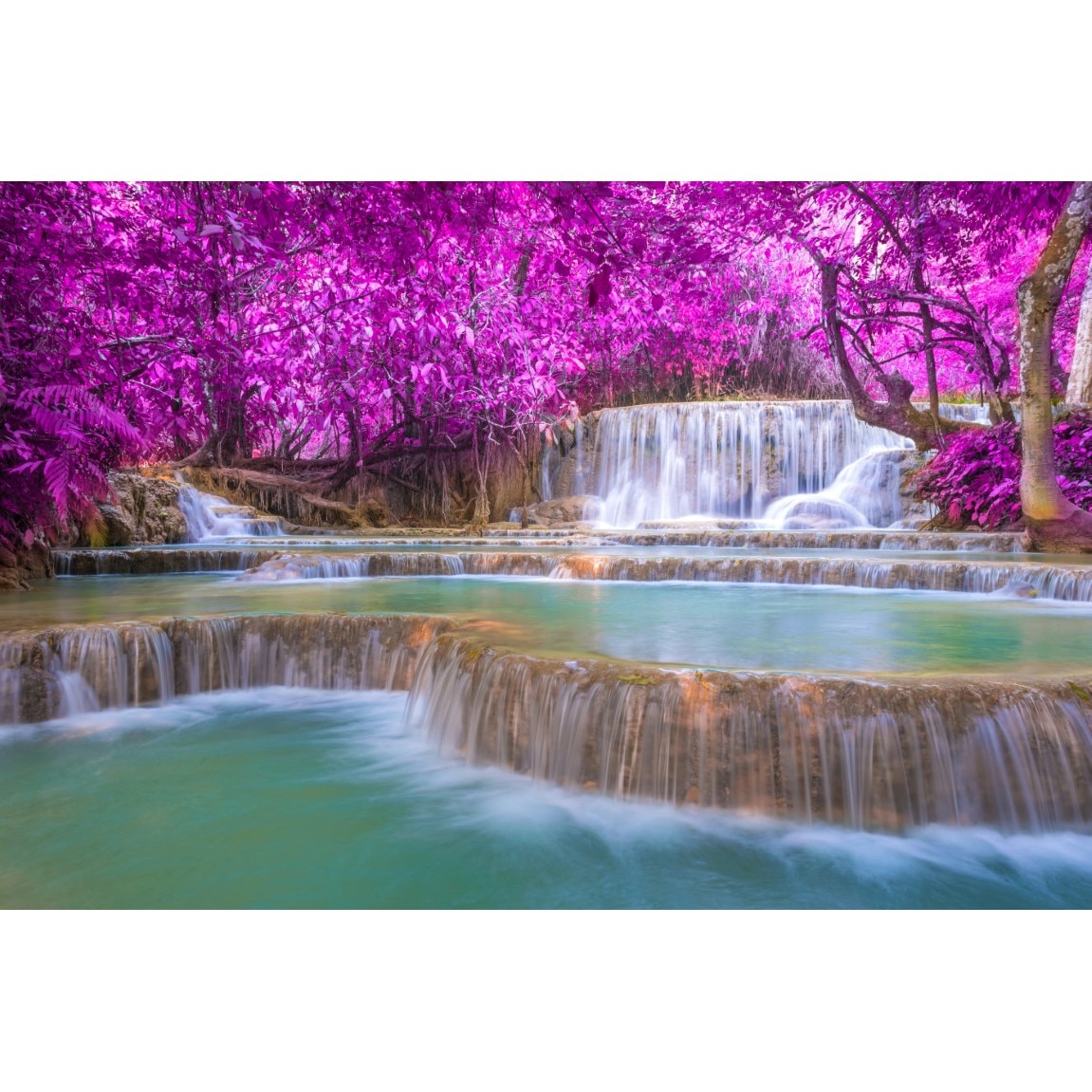 Tablou canvas Cascada, padure roz, Laos, 75 x 50 cm