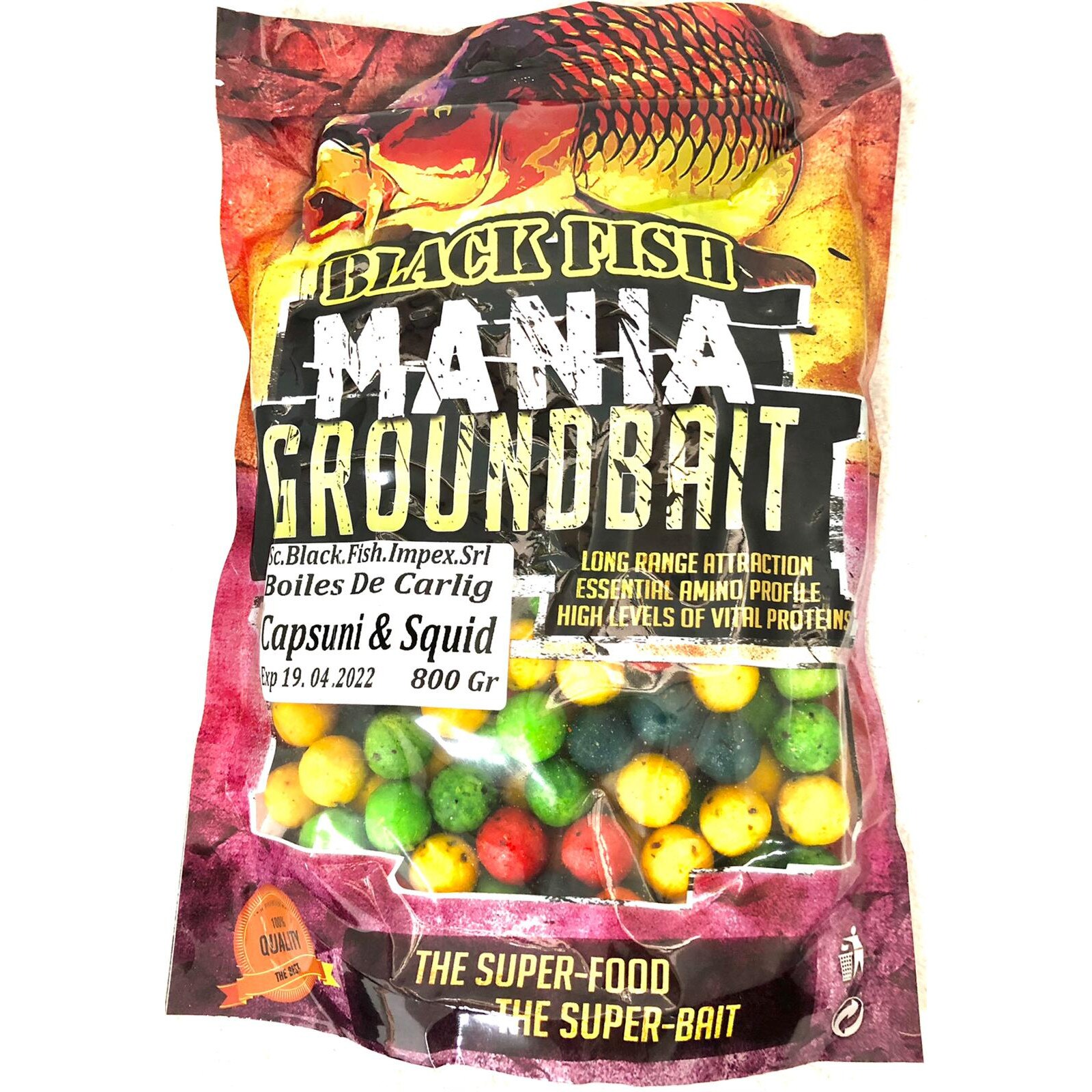 Boilies Capsuni & Squid 800g