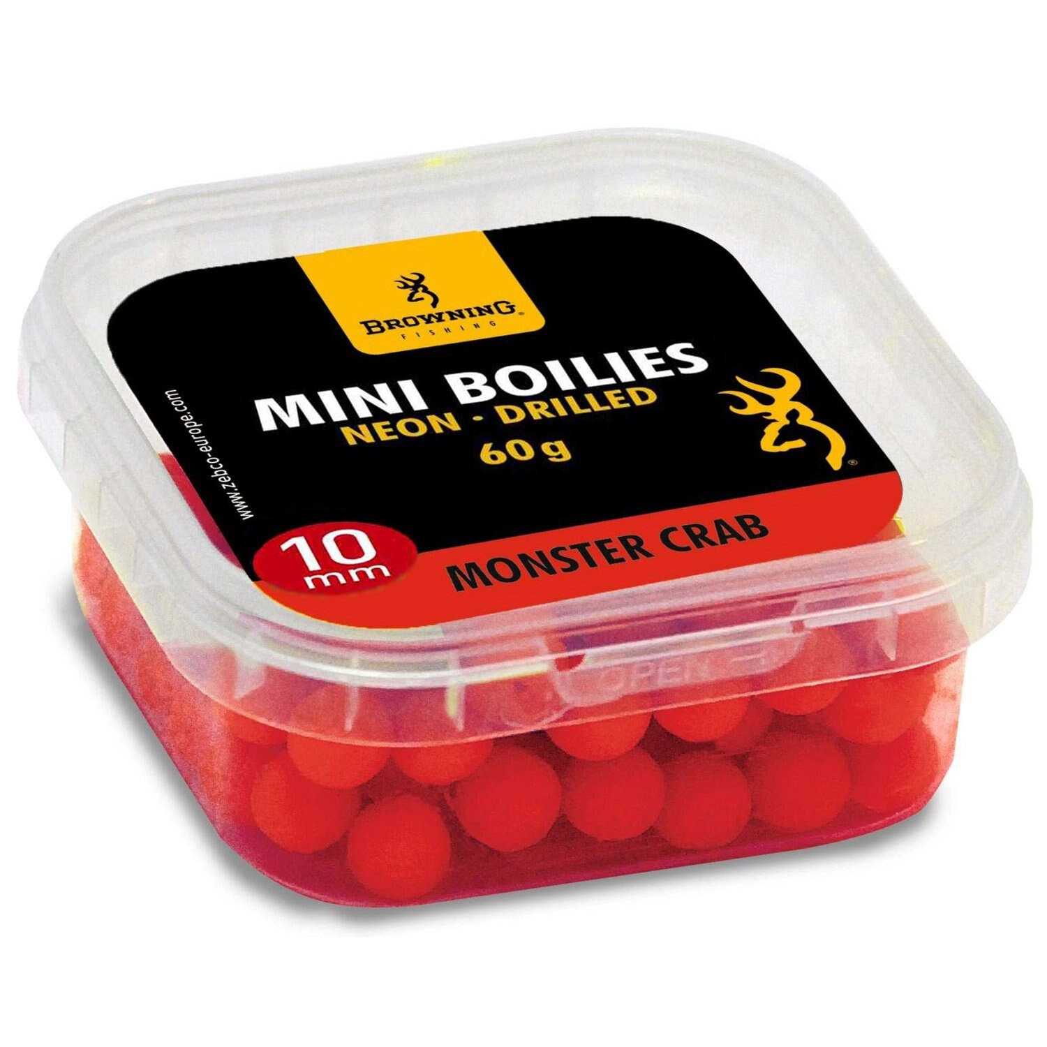 Mini Boilies Neon Pre-drilled Red Monster Crab 10mm