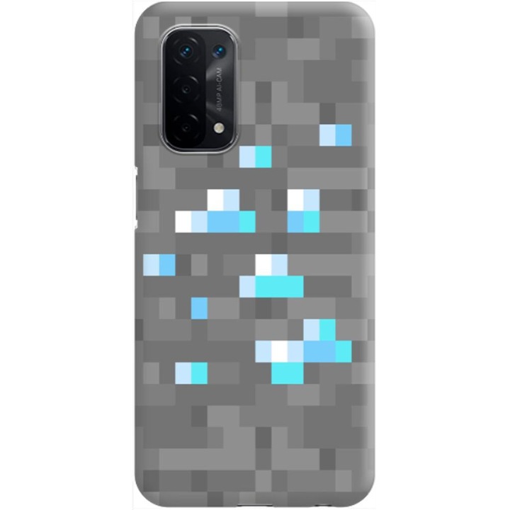 Калъф Viceversa, Diamond Block Minecraft, Силикон, TPU, Съвместим с Oppo A15