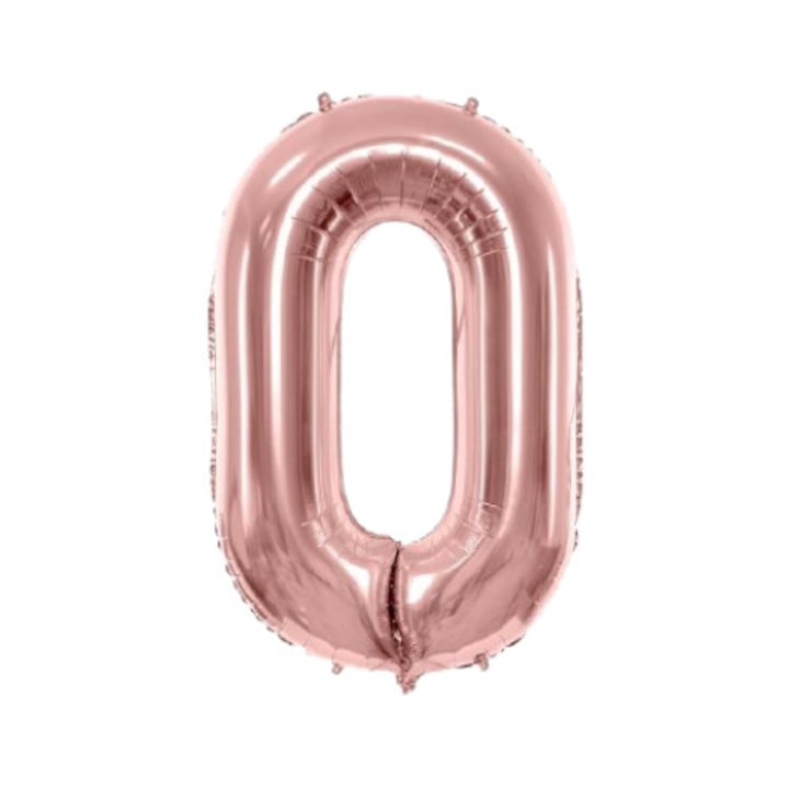 Partydeco fólia lufi, 0. szám, 86 cm, rózsaszín arany
