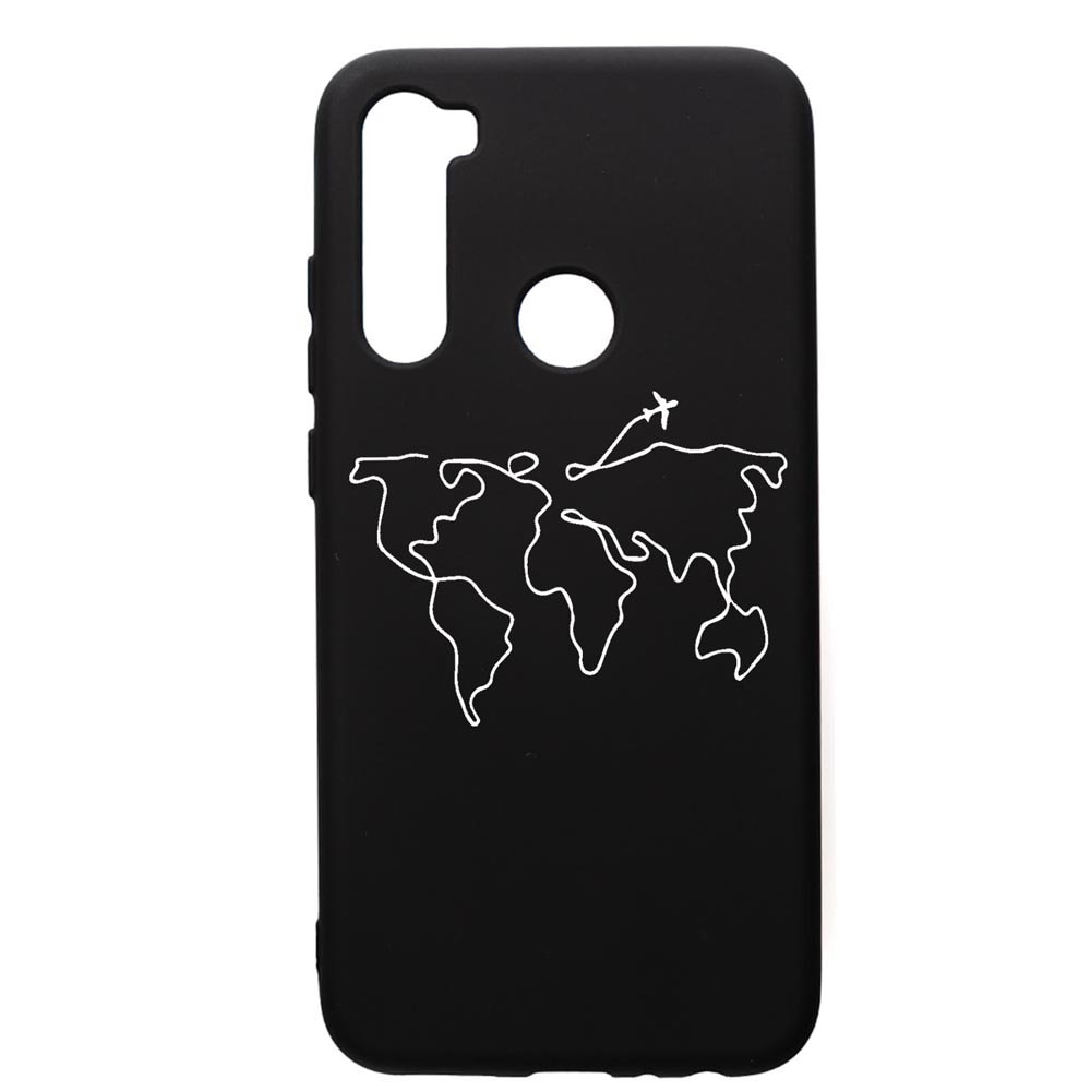 Husa Silicon Premium compatibila cu Xiaomi Redmi Note 8, Travel, cu interiorul din material textil, protectie camera, PB733