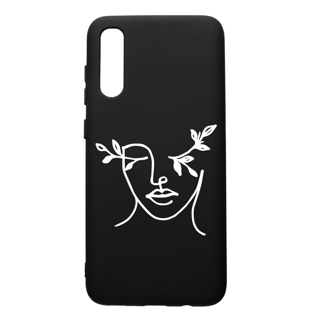 Husa Silicon Premium compatibila cu Samsung Galaxy A50, Woman Abstract, cu interiorul din material textil, protectie camera, PB736