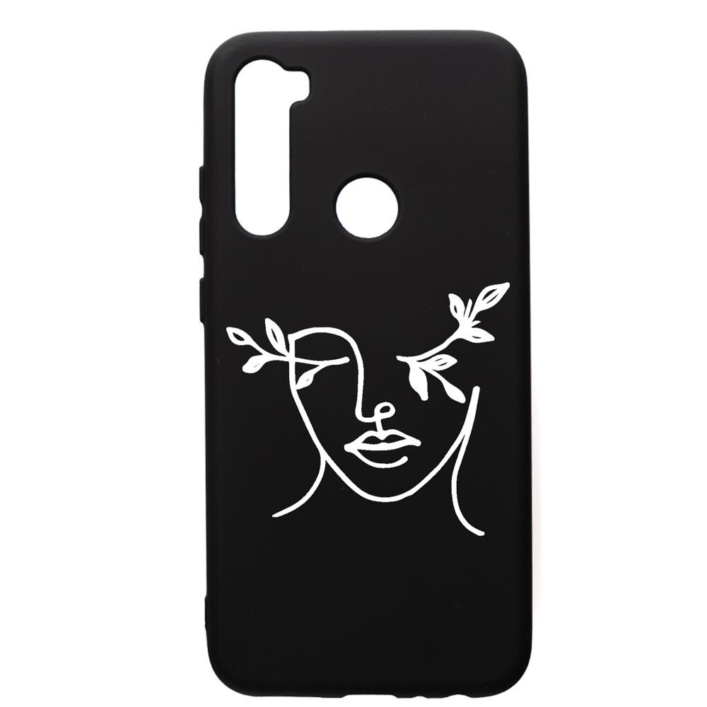 Husa Silicon Premium compatibila cu Xiaomi Redmi Note 8 Pro, Woman Abstract, cu interiorul din material textil, protectie camera, PB736