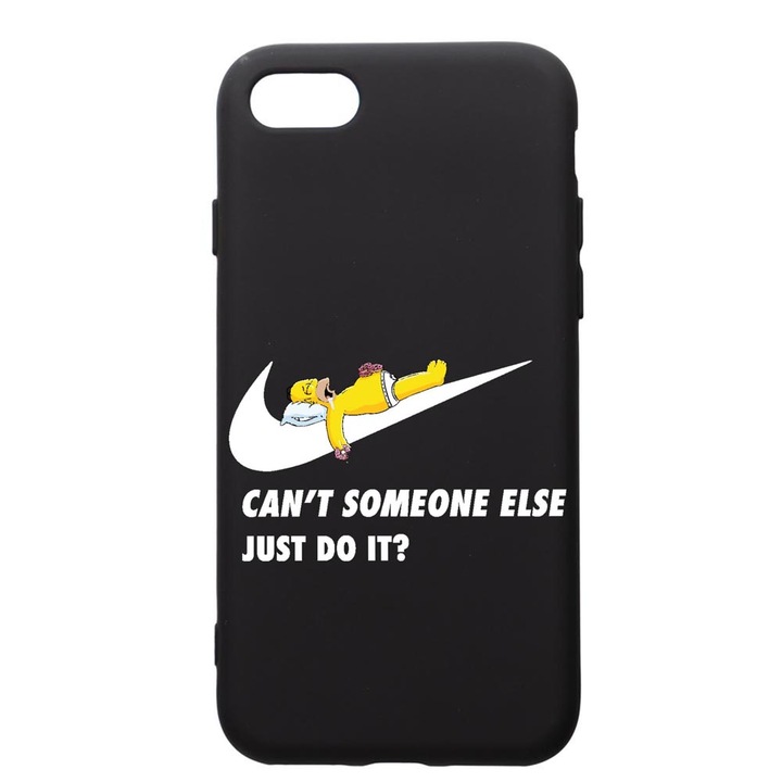 Husa Silicon Premium compatibila cu Apple iPhone SE 2 / iPhone 8 / iPhone 7, Simpson Just Do It, cu interiorul din material textil, protectie camera, PB751