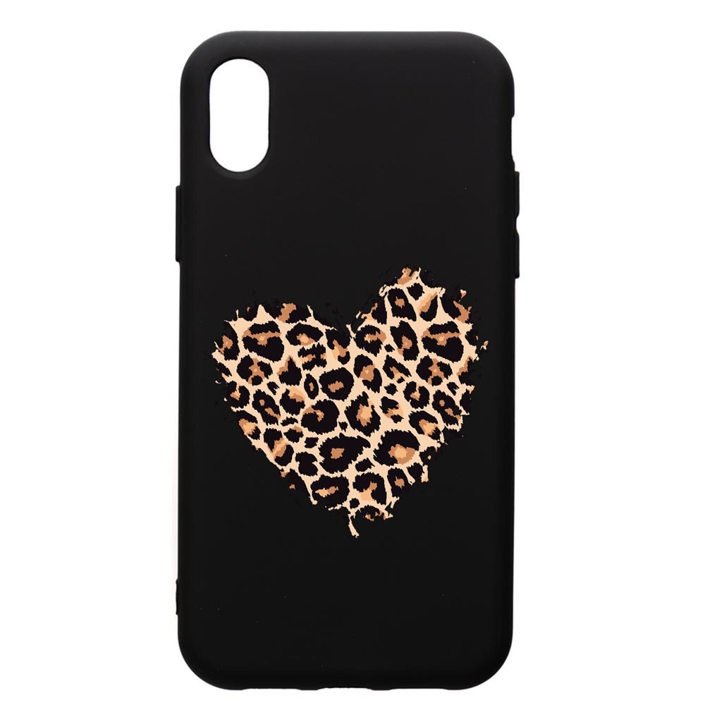 Husa Silicon Premium compatibila cu Xiaomi Redmi 7A, Leopard Heart, cu interiorul din material textil, protectie camera, PB761