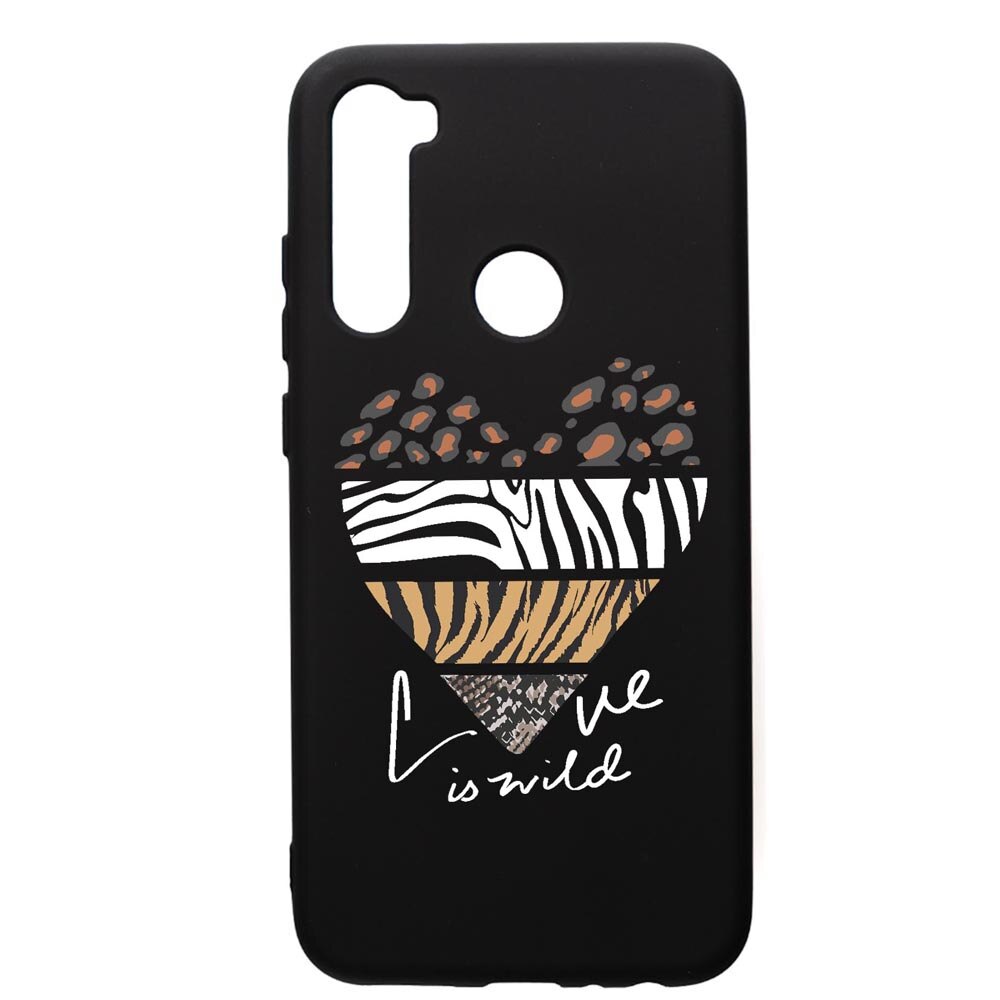 Husa Silicon Premium compatibila cu Xiaomi Redmi Note 8 Pro, Love Is Wild, cu interiorul din material textil, protectie camera, PB762