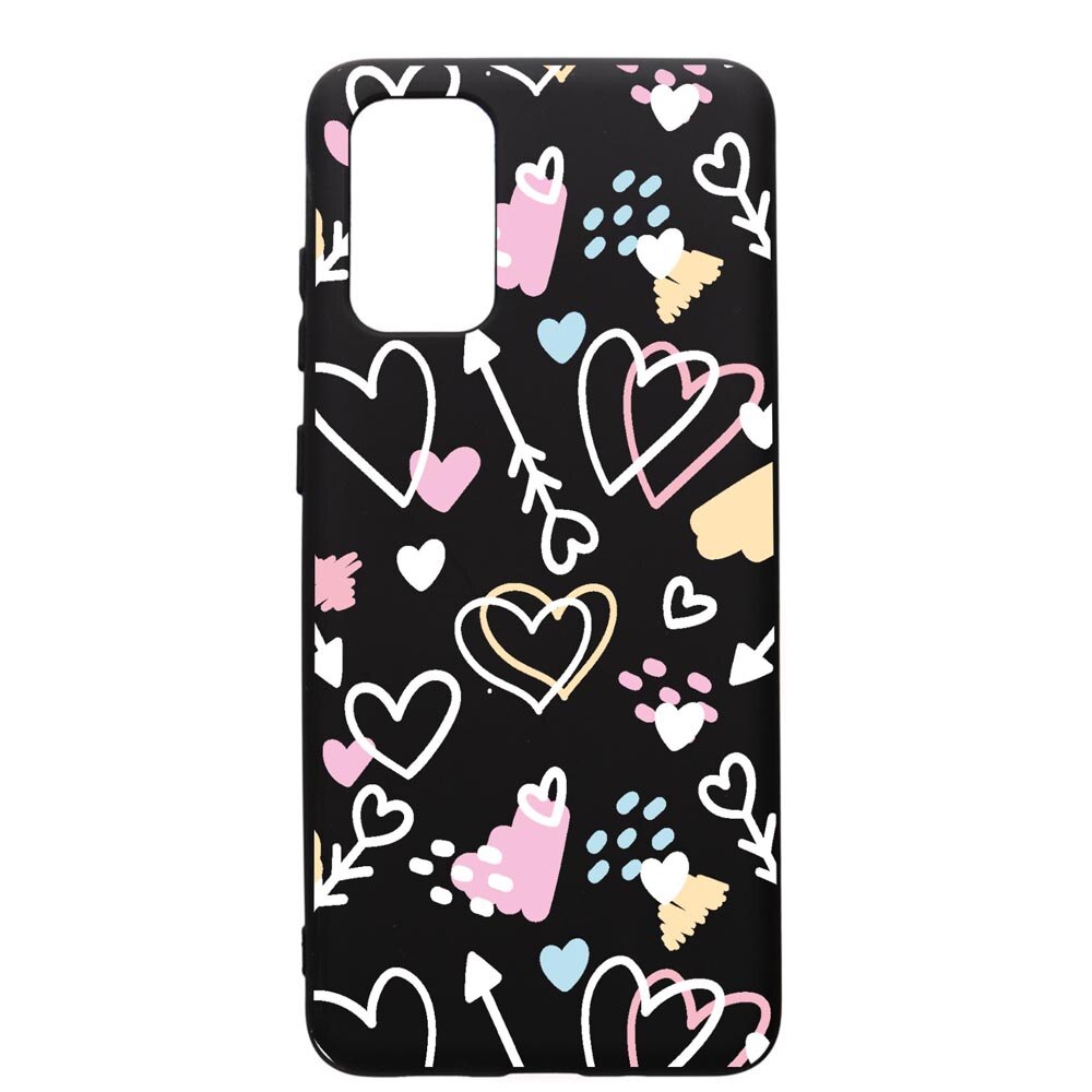 Husa Silicon Premium compatibila cu Samsung Galaxy A71, Love Symbols, cu interiorul din material textil, protectie camera, PB764