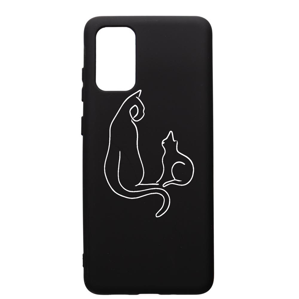 Husa Silicon Premium compatibila cu Samsung Galaxy S20 Plus, Abstract Cat, cu interiorul din material textil, protectie camera, PB738
