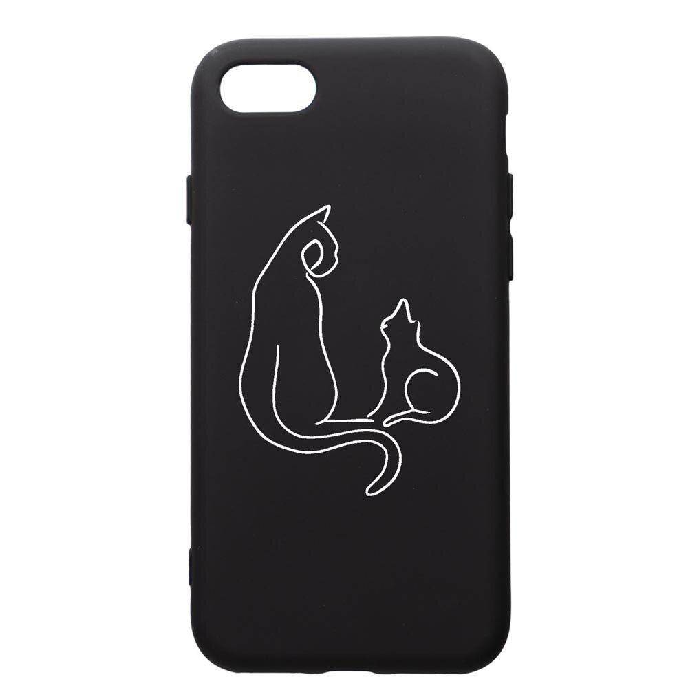Husa Silicon Premium compatibila cu Apple iPhone SE 2 / iPhone 8 / iPhone 7, Abstract Cat, cu interiorul din material textil, protectie camera, PB738