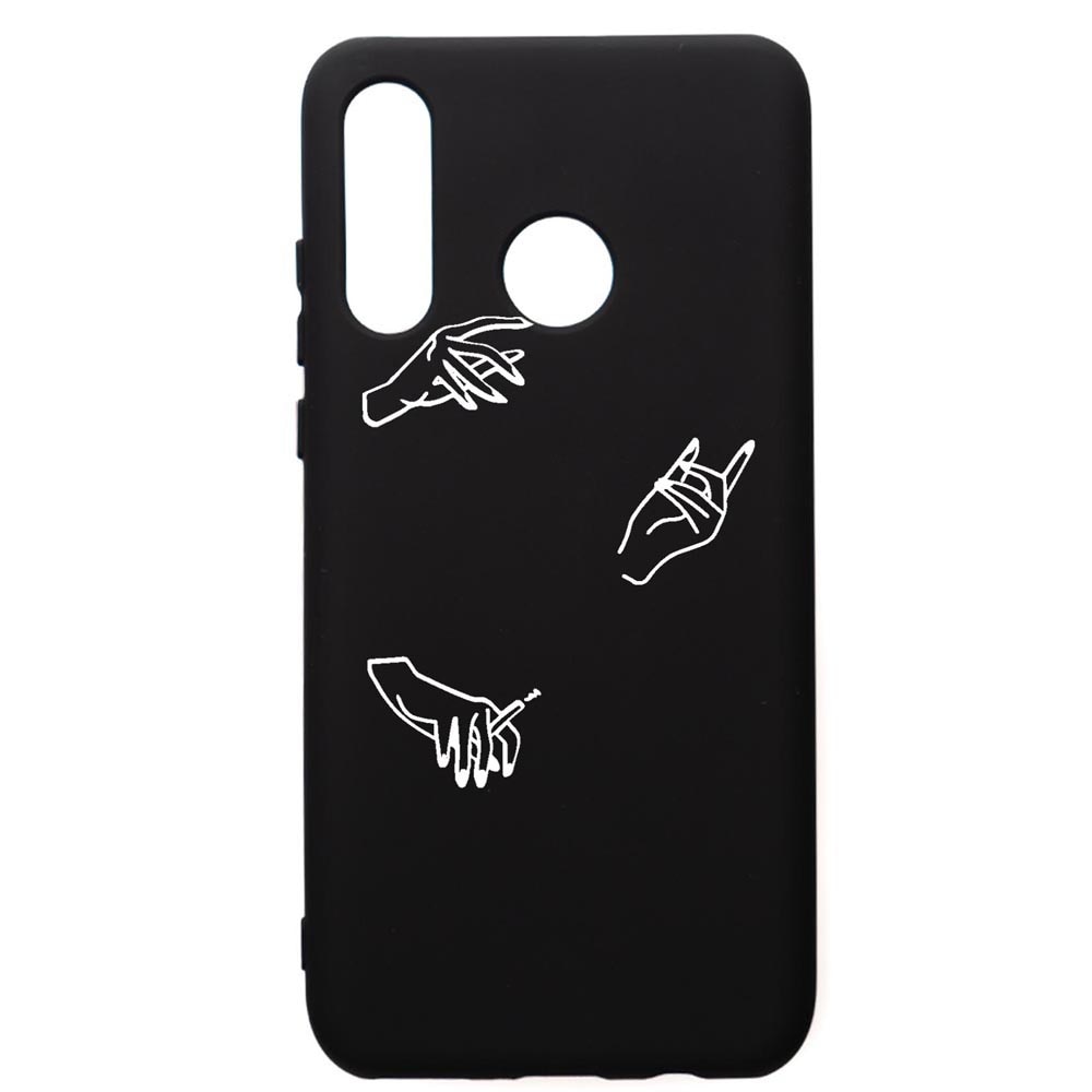 Husa Silicon Premium compatibila cu Huawei P30 Lite, Hands, cu interiorul din material textil, protectie camera, PB740