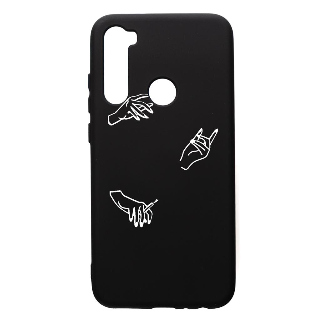 Husa Silicon Premium compatibila cu Xiaomi Redmi Note 8 Pro, Hands, cu interiorul din material textil, protectie camera, PB740