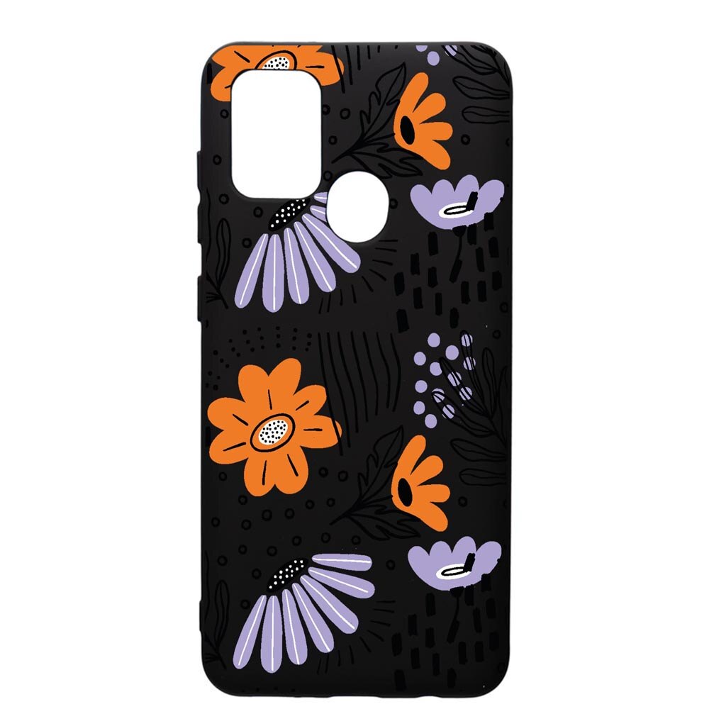 Husa Silicon Premium compatibila cu Samsung Galaxy A21, Flowers - Pastel Colors, cu interiorul din material textil, protectie camera, PB757