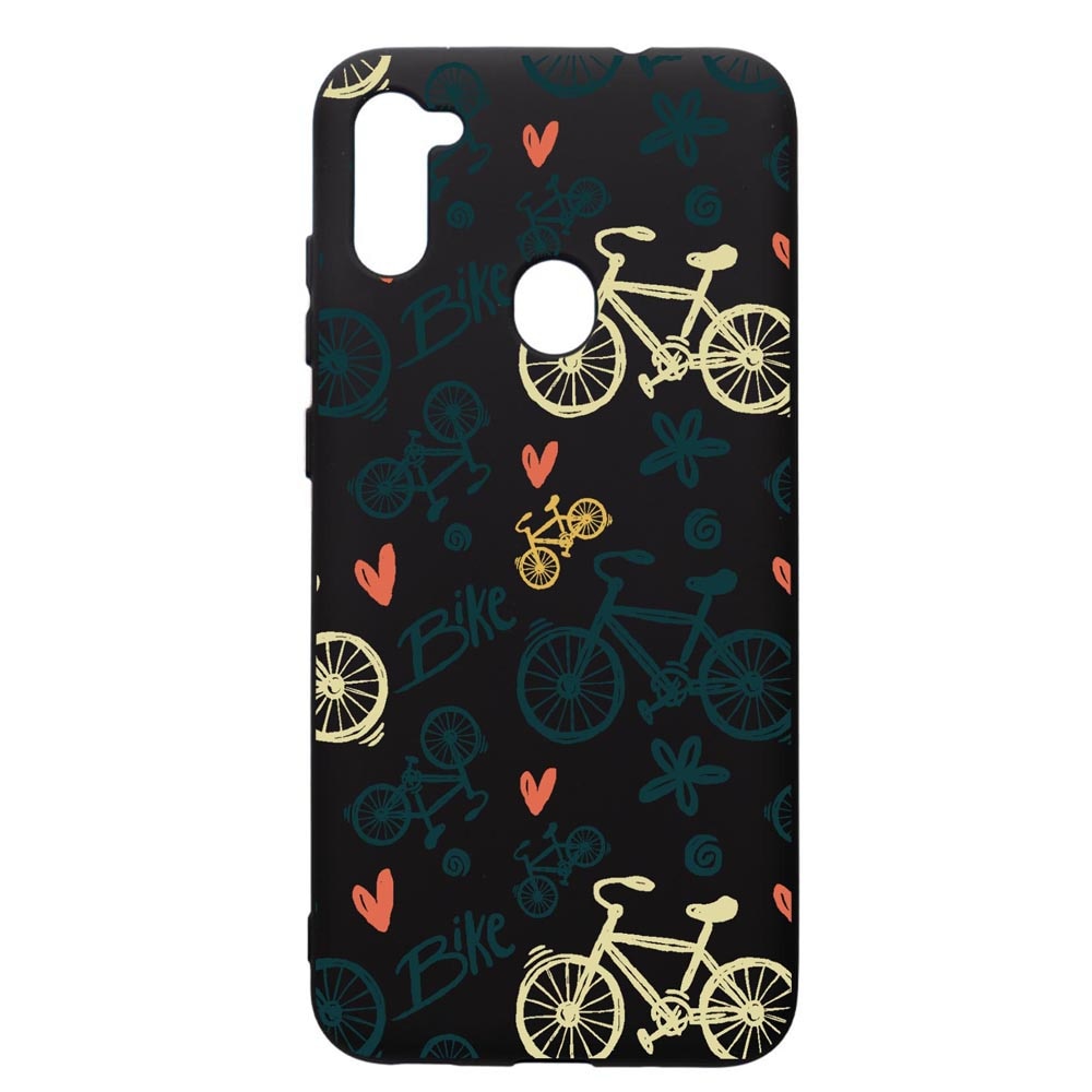 Husa Silicon Premium compatibila cu Samsung Galaxy A11, Bike Love, cu interiorul din material textil, protectie camera, PB781