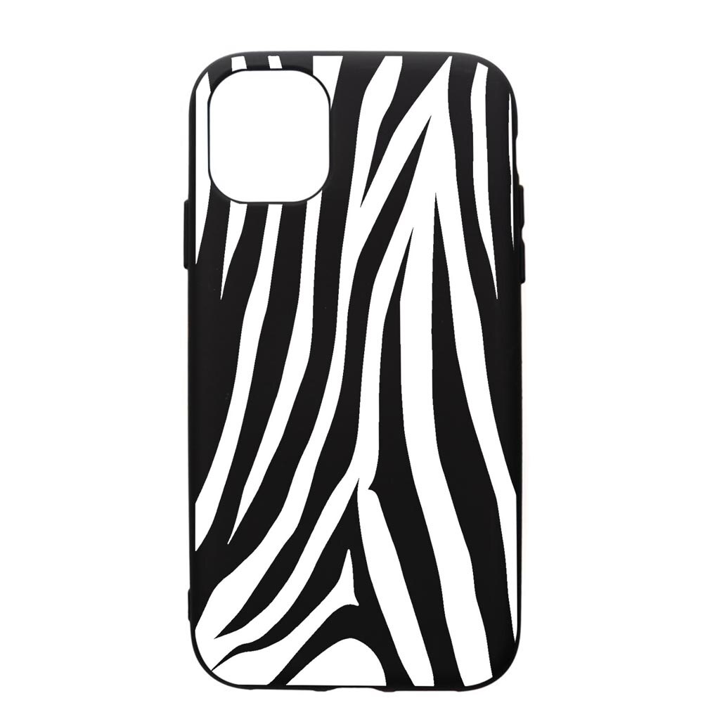 Husa Silicon Premium compatibila cu Apple iPhone 12, Zebra, cu interiorul din material textil, protectie camera, PB785
